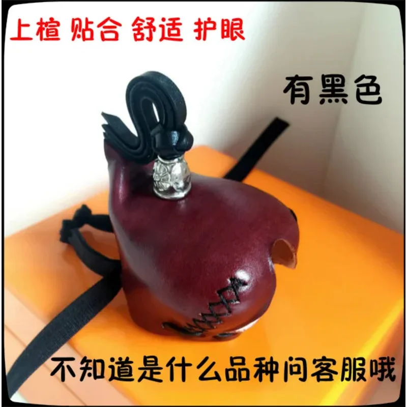 Handmade Cowhide Hat Eye Burao Red Mouth Bird Supplies Crow Magpie Helmet Training