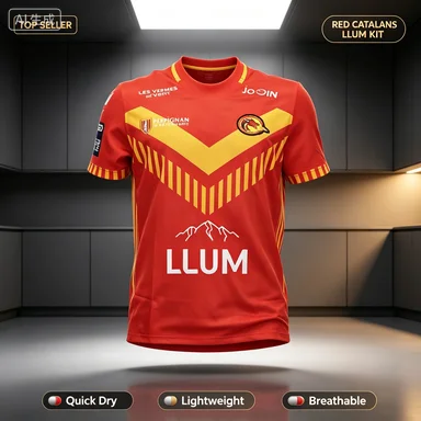 2026 England 3D-Druck Catalans Rugby-Trikot Herren Britisches Rugby Freizeit Schnelltrocknendes Trainings-Kurzarm-T-Shirt Eltern-Kind – Detail 1