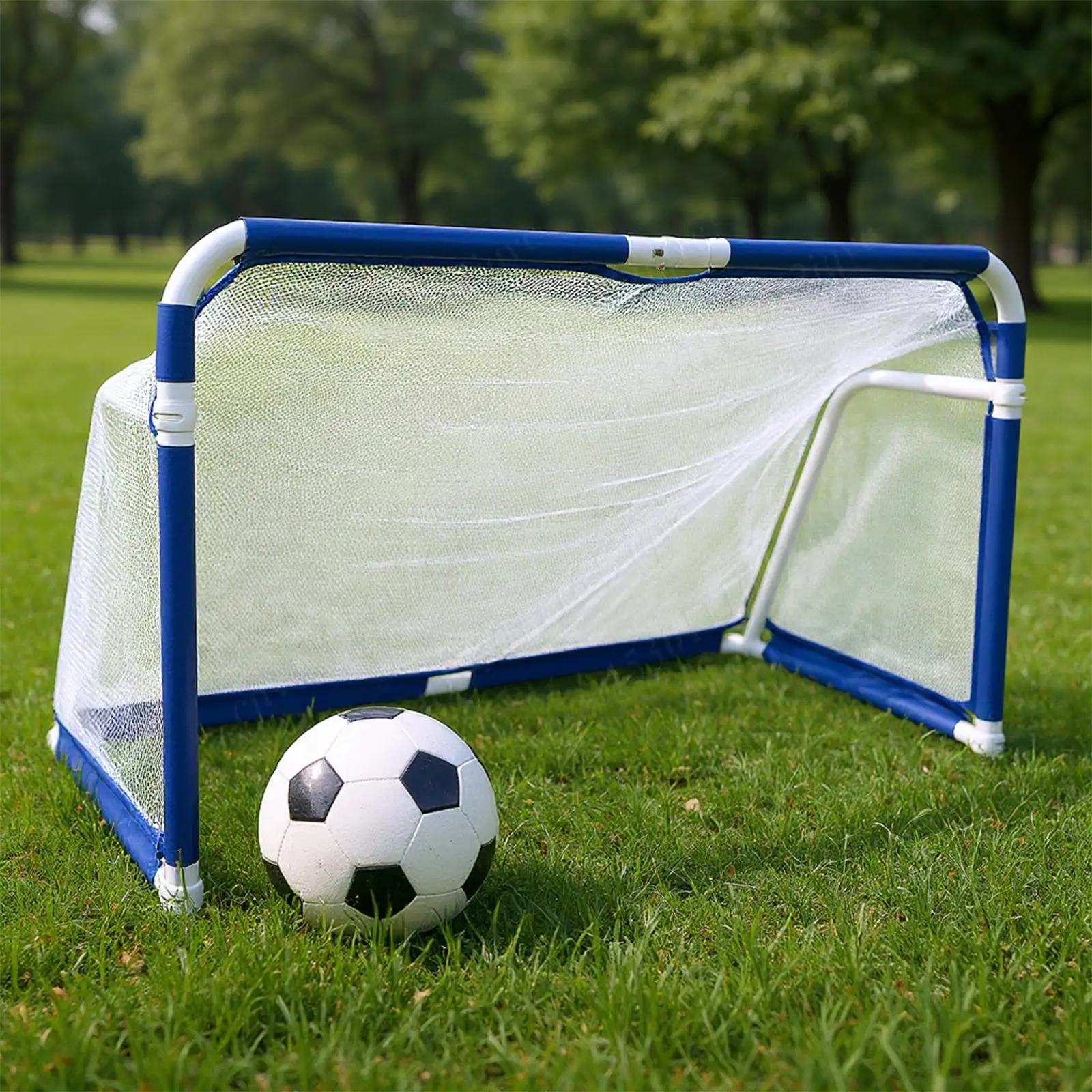 ﻿ Soccer Goal Portable Folding Aluminum Football Goal Foldable Football Net for Outdoor Court Soccer Ball Training Equipment