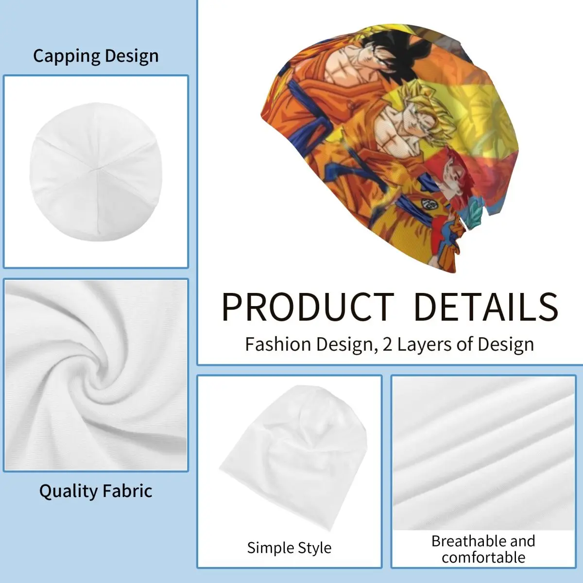 Dragon Ball Z Dragonball Anime Chemo Beanie Cap Mann Frau Winter Kopfbedeckung Skullies Cap Motorhaube Strickmützen