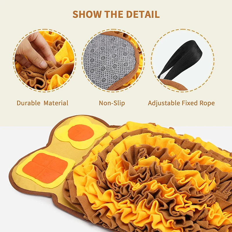 Custom Interactive Dog Puzzle Feeding Sniffing Mat Adjustable Snuffle Mat For Dogs