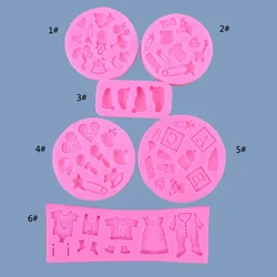 3D Silicone Baby Shower Party Fondant Mold For Cake Decorating silicone mold   sugar craft Moulds Tools