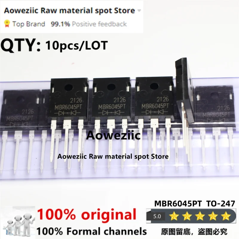 

Aoweziic 100% New Imported Original MBR6045PT MBR6045 TO-247 High Current Schottky Tube 60A 45V