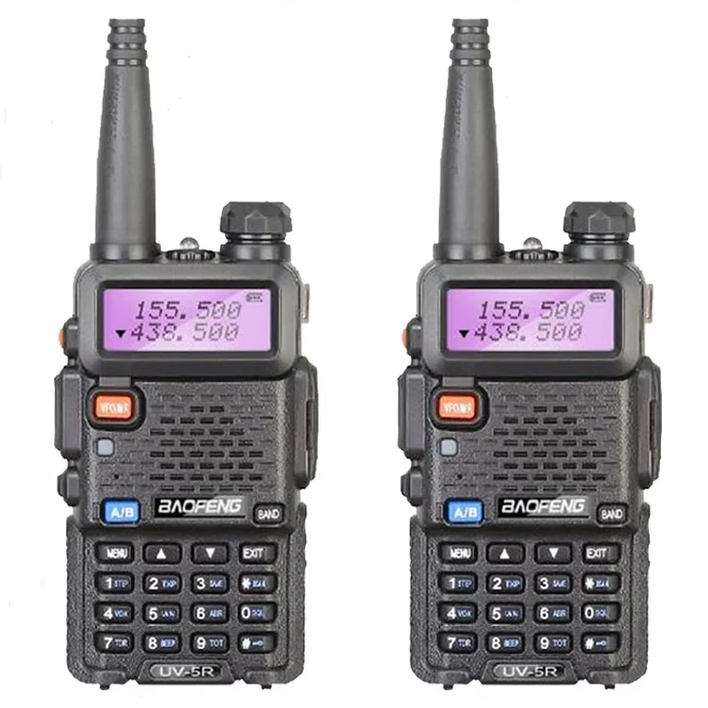 2pcs Baofeng 5W/8W Walkie-Talkie Amateur CB Ham Radios Walkie Talkie UV-5R-5W VHF UHF Radio Receiver Comunicador