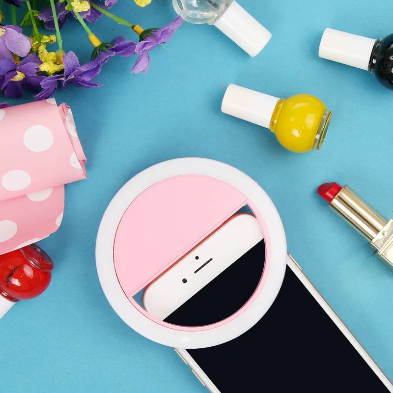 

GU22 Mobile Phone Light Clip Selfie LED Auto Flash for Cell Phone Selfie Flashlight Makeup Mirror Smartphone Round Portable Make