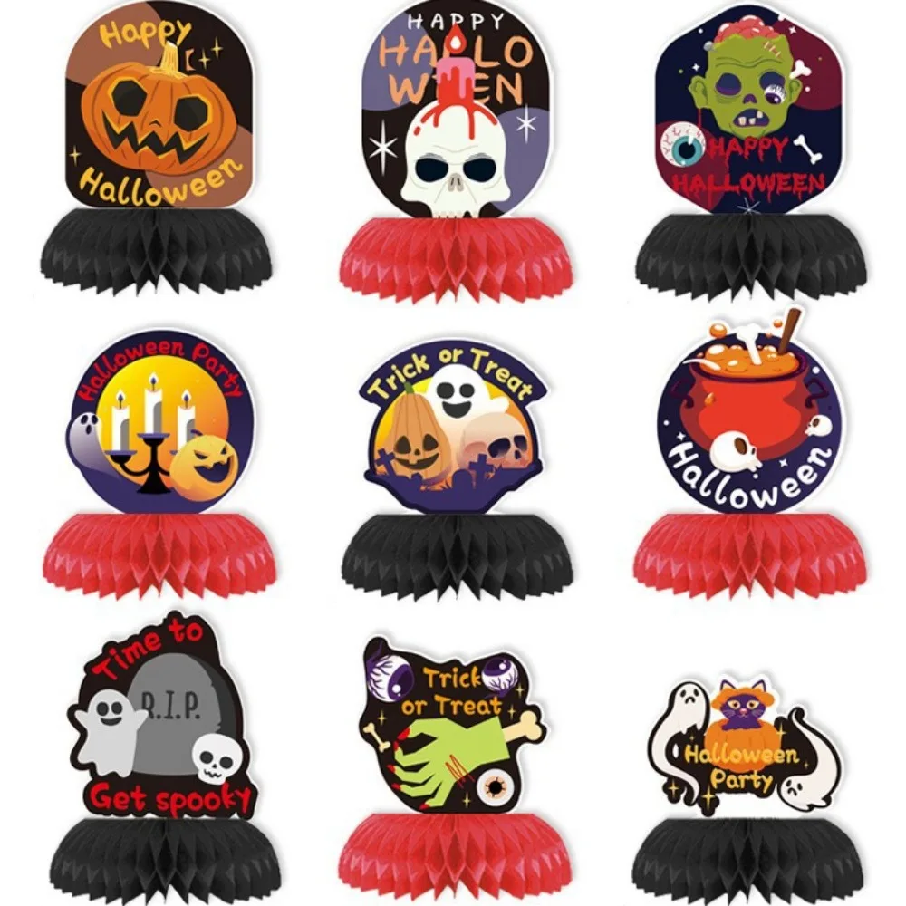 

9Pcs/Set Creative Halloween Honeycomb Decorations 3D Gothic Style Honeycomb Centerpieces Party Decorations Ghost