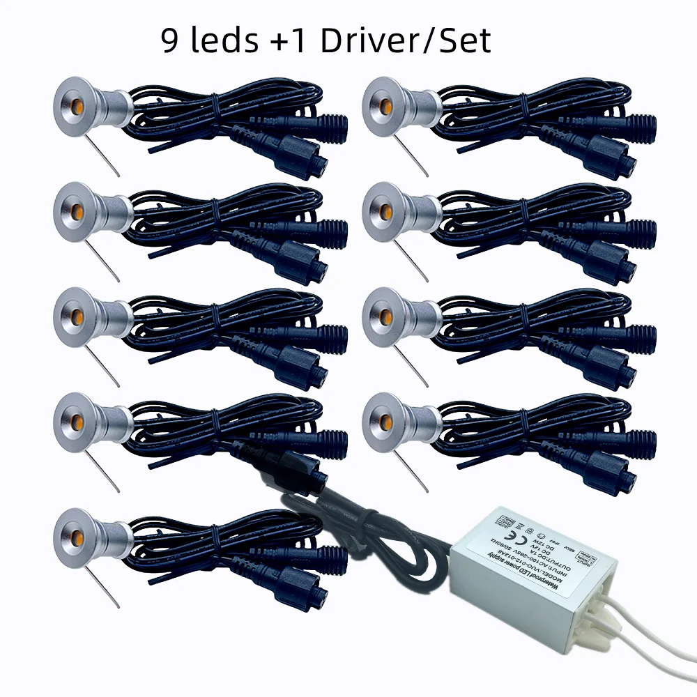 Mini LED Deklicht IP67 Waterdicht 15mm Tuintrap Ondergrondse Gloeilamp 12V Buitentrap Landschap Verlichting AC220V 110V
