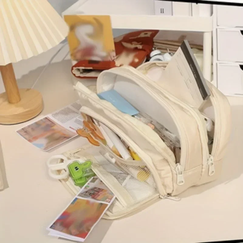 

1 шт., многофункциональный пенал большой емкости в японском стиле, ценный пенал и ручки в штучной упаковке, принадлежности для хранения и письма