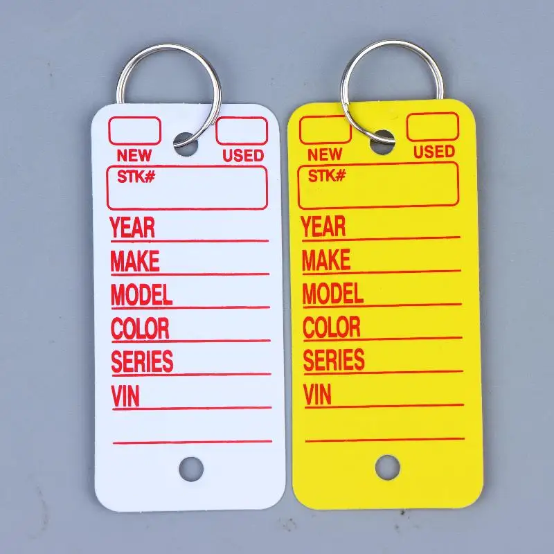 10PCS Key Chain Tag DIY Engravable Waterproof Plastic Key Ring Car Key Fob Pet Name Label Bag Charm Keyring Gift with Pen