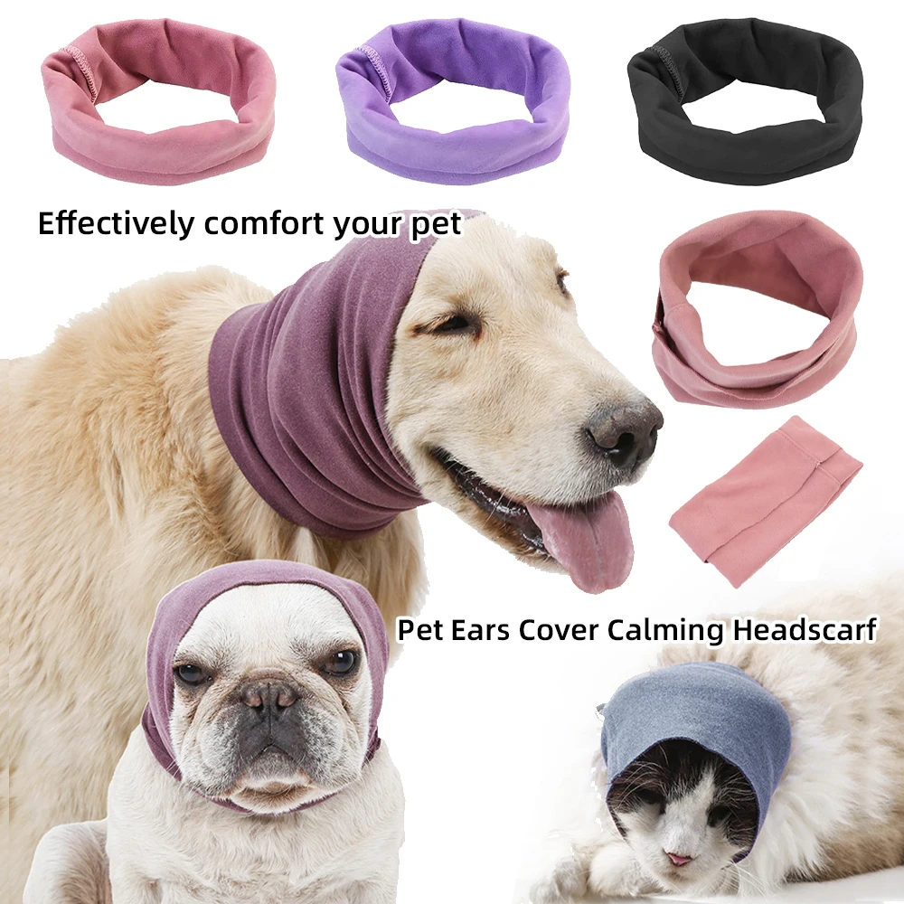 

Anxiety-Free Pet Ear Protection Wrap Dogs Cats Noise Canceling Earmuff Scarf Set For Grooming Bathing Travel Stress Relief Safe