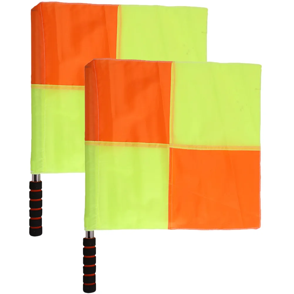 

2pcs Soccer Referee Flags Competition Hand Signal Flags Waterproof Lightweight Durable Fabric For Outdoor Sports Racing Safety