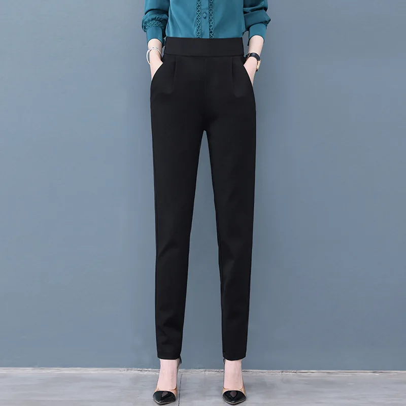 السراويل البدلة النسائية ربيع الخريف تسع نقاط سليم صالح تنوعا الحريم السراويل عالية الخصر السراويل المستقيمة