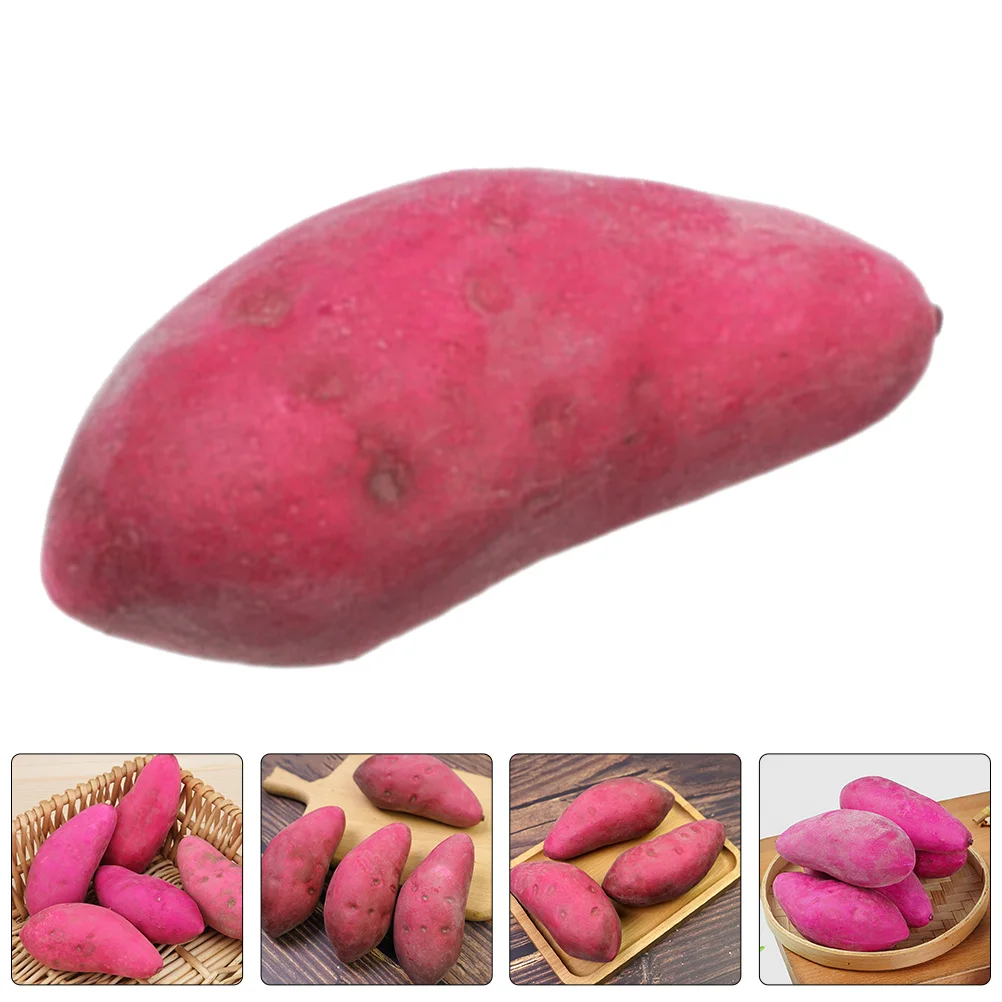 

3Pcs Artificial Sweet Potato Realistic Foam Vegetable Decoration for Vegetable Basket Kitchen Table Centerpiece Photo Props