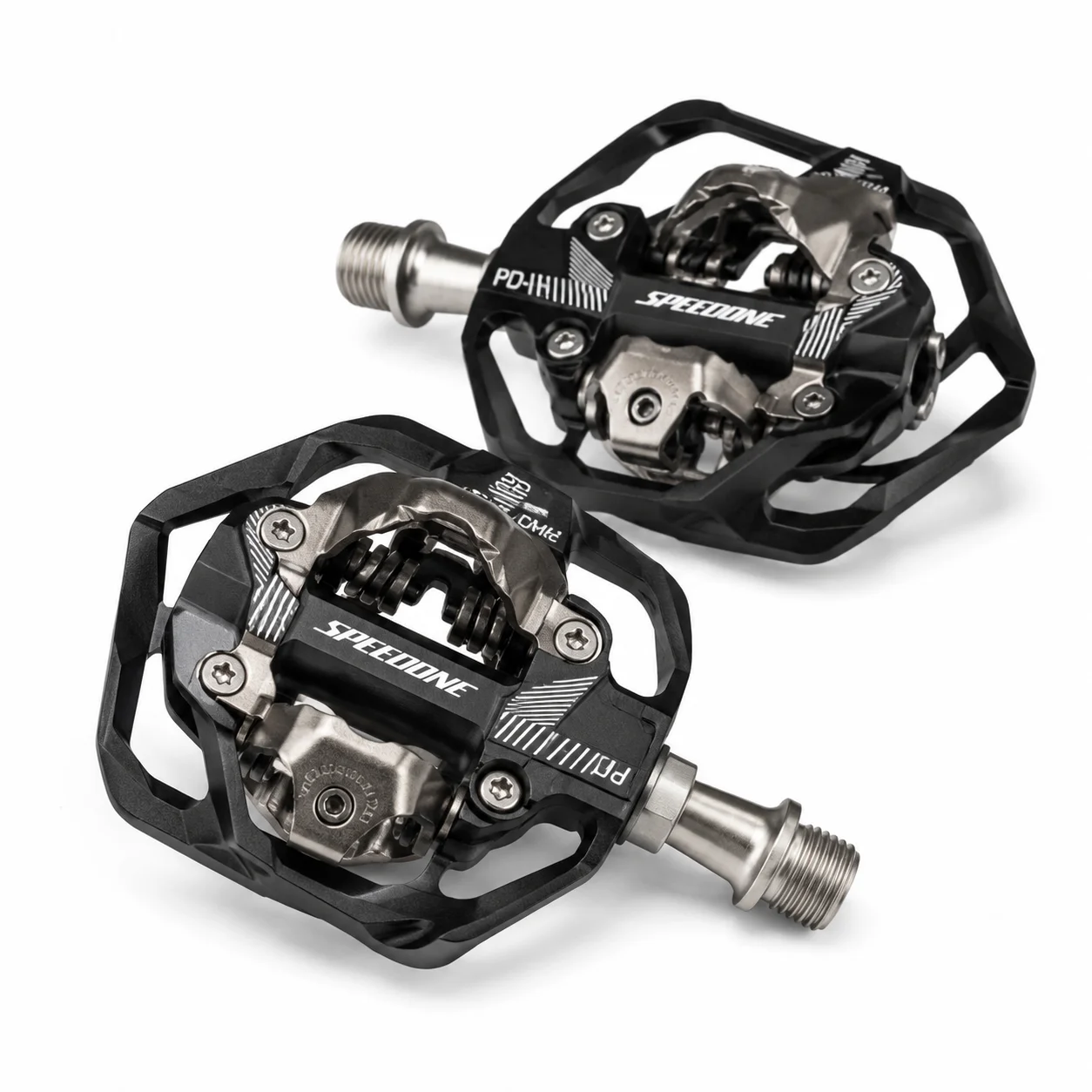 SPEEDONE PD-M8 Clipless Bike Pedals Aluminum Alloy Platform DU Bearing 9/16 Inch Self-Locking for Mountain Bike Trail Cycling