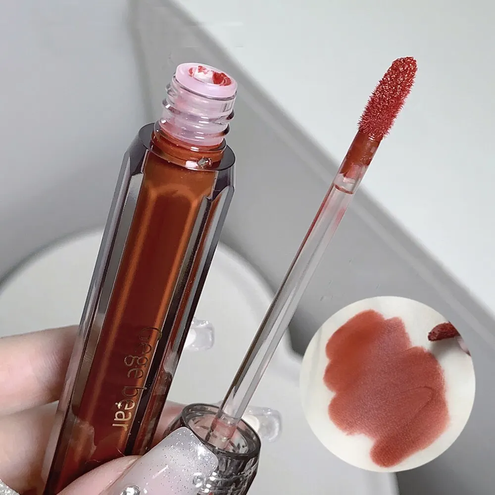 Gege Beer Fluweel Matte Mist Lippenstift Langdurige Hoge Pigmentkleur Antiaanbaklaag Cup Fluwelen Lipgloss Voor Dagelijkse Make-Up