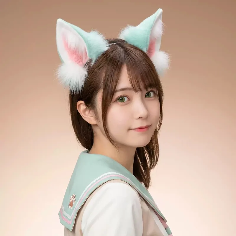 Animal Cute Plush Fox Cat Ears Gothic Headband Lolita Ears Headwear Furry Artificial Lolita Cosplay Christmas Hair Accessories