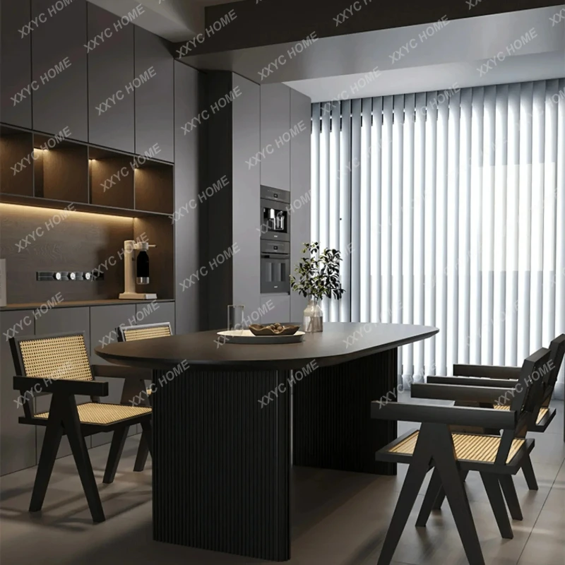 X-S  Full Dining Table Luxury Placement Setting Kitchen  Modern Extendable Round Mesa Comedor Rectangular HG