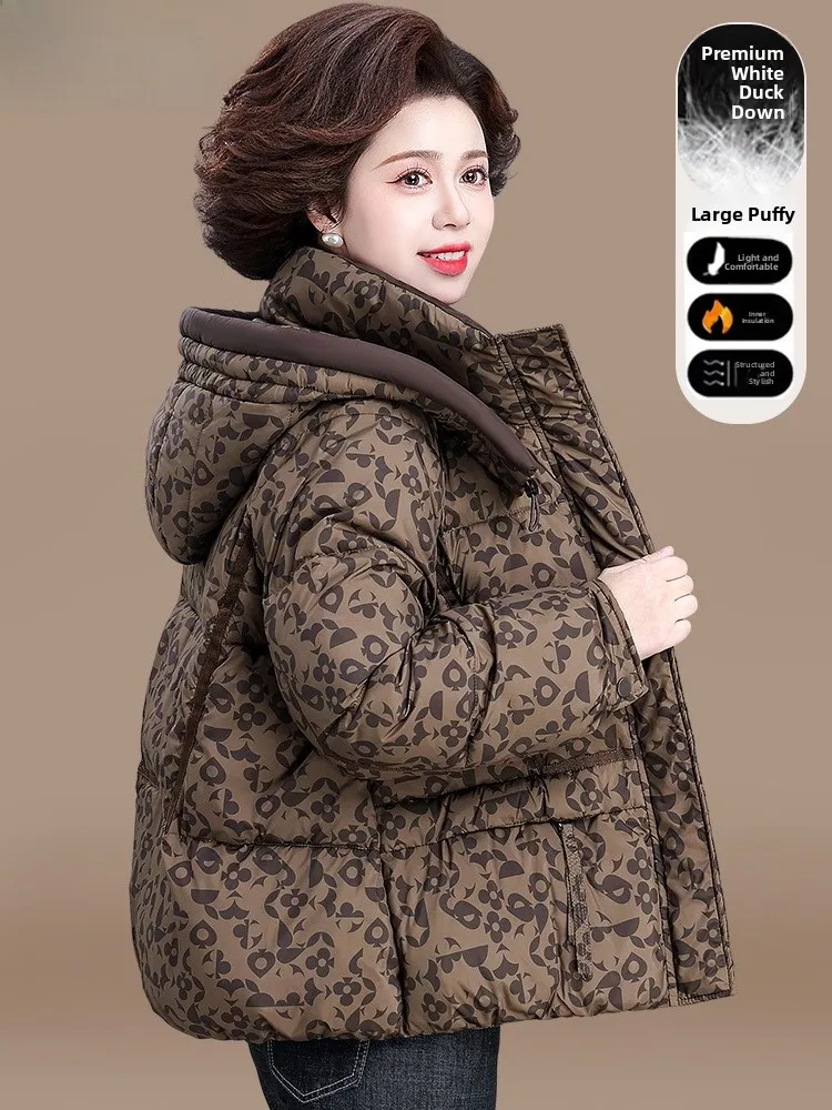 

Thiened down Jaet for Mom Winter New Sle Faionable Middle-Aged And ly Women's Outerwear Autumn Winter Cotton Coat