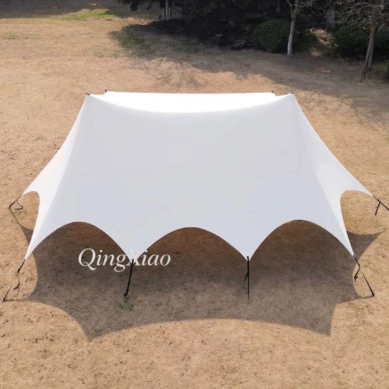 Large A‑Frame Double Peak Dome Tarp Waterproof Sun Shade Canopy for Camping Outdoor  Awning for Beach Backyard 6‑8 Person