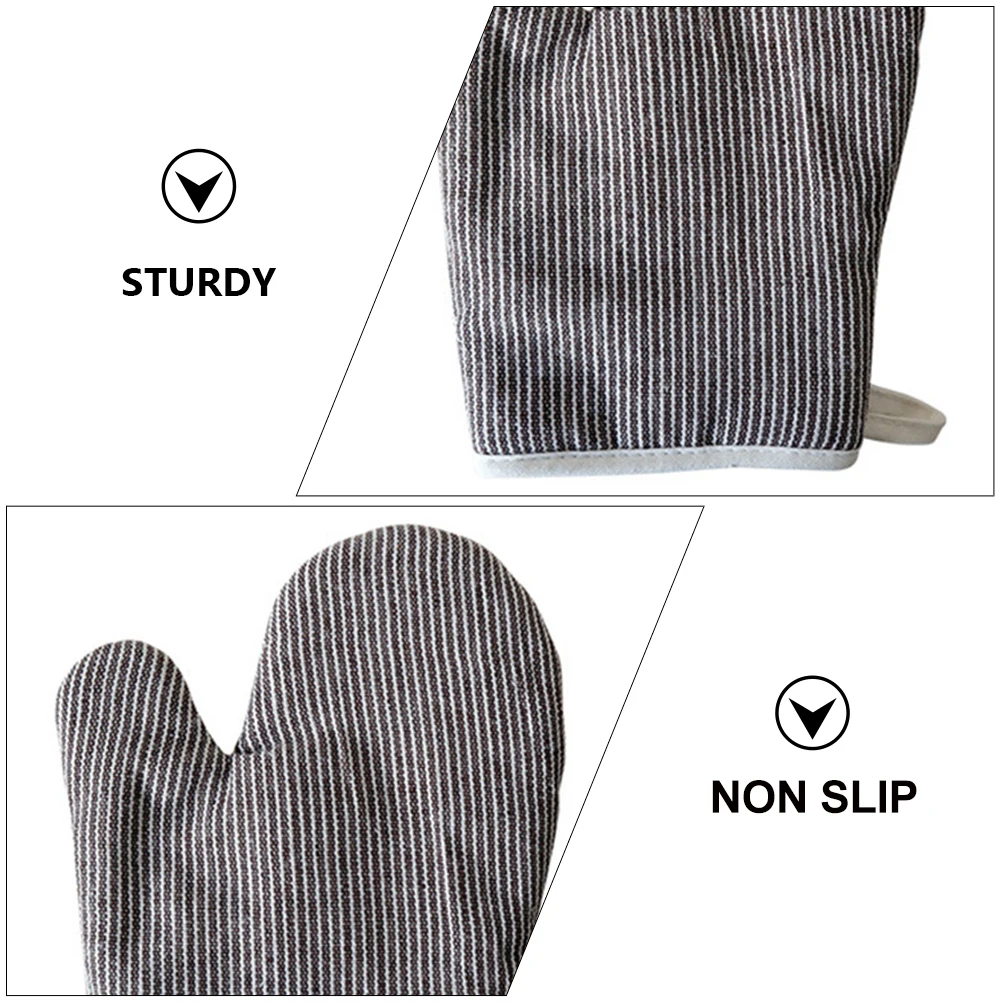 

2Pcs Heat Insulation Kitchen Thicken Glove Oven Mitts Cooking Baking Thickened Non Slip Baking Mitts Microwave Safe