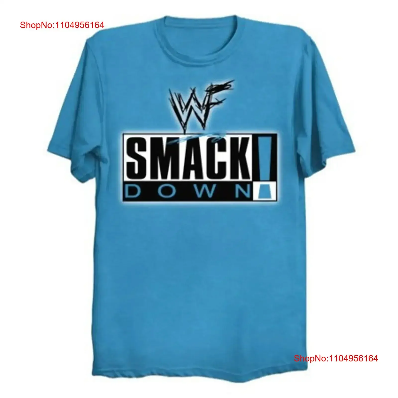 WWF Classic SmackDown Logo 1999 2001 Adult T Shirt vintage Washed fashion Breathable homme Versatile Soft Casual streetwear