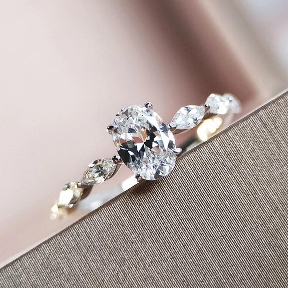 

Women Engagement Rings AAA Cubic Zircon Silver Color Delicate Proposal Ring for Lover High Quality Wedding Jewelry