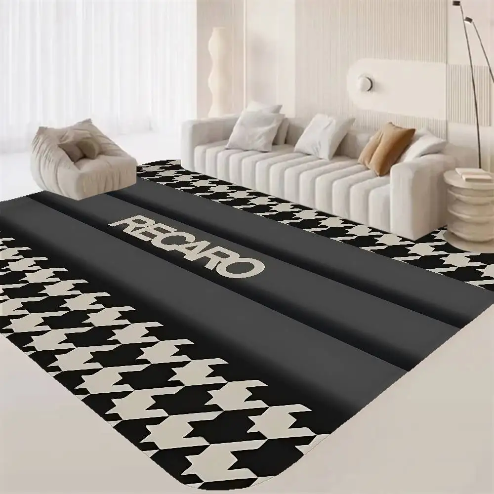 R-Recaros Logo Hallway Carpet INS Style Soft Bedroom Floor House Laundry Room Mat Anti-skid Bedside Area Rugs