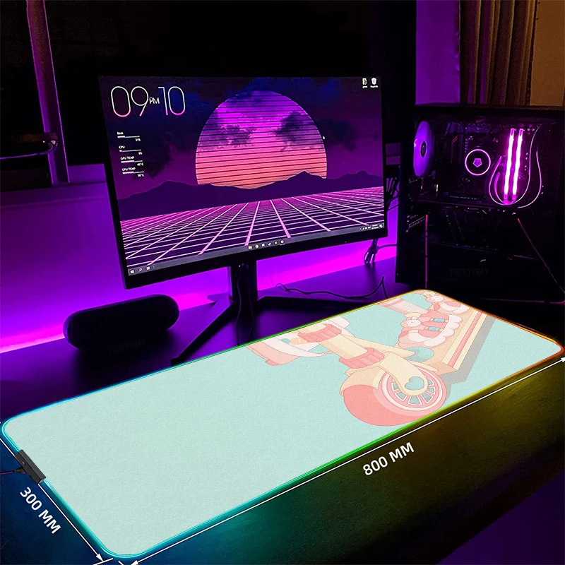 

Large RGB Mouse Pad XXL Gaming Mousepad LED Mouse Mat Pink Girl Gamer Mousepads Table Pads Keyboard Mats Desk Rug With Backlit