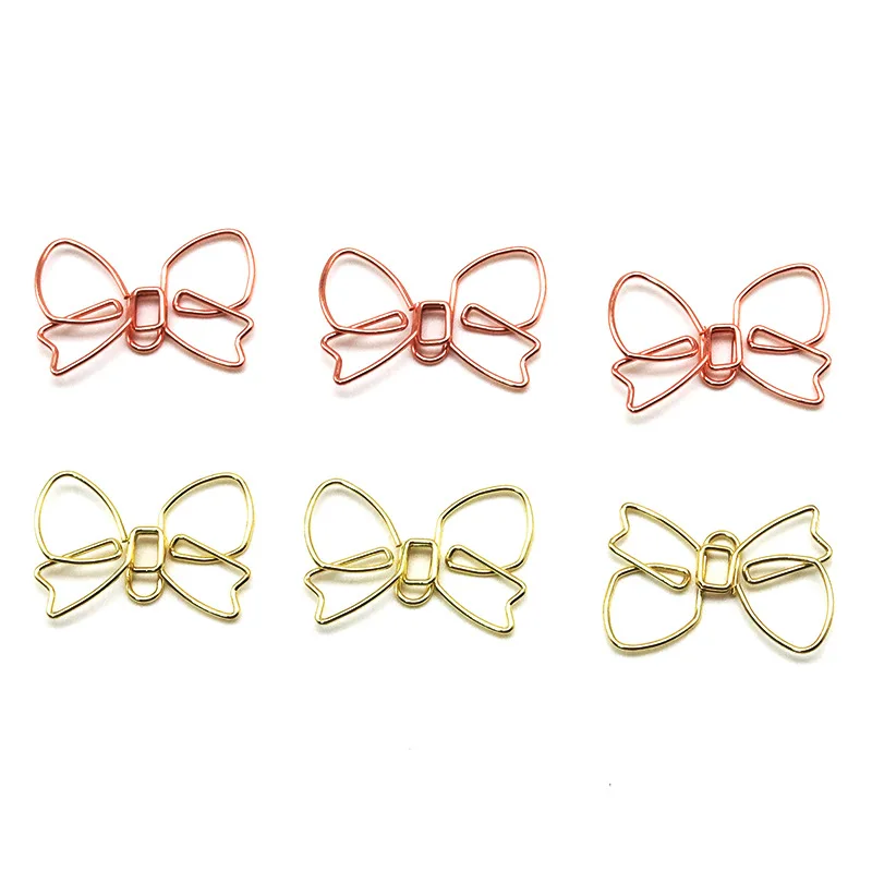 Bowtie Shape Paper Clip Bookmark Cute Creative Metal Paper Clips Decorative Butterfly Shaped Paperpin Bow Design Bookmark Pin