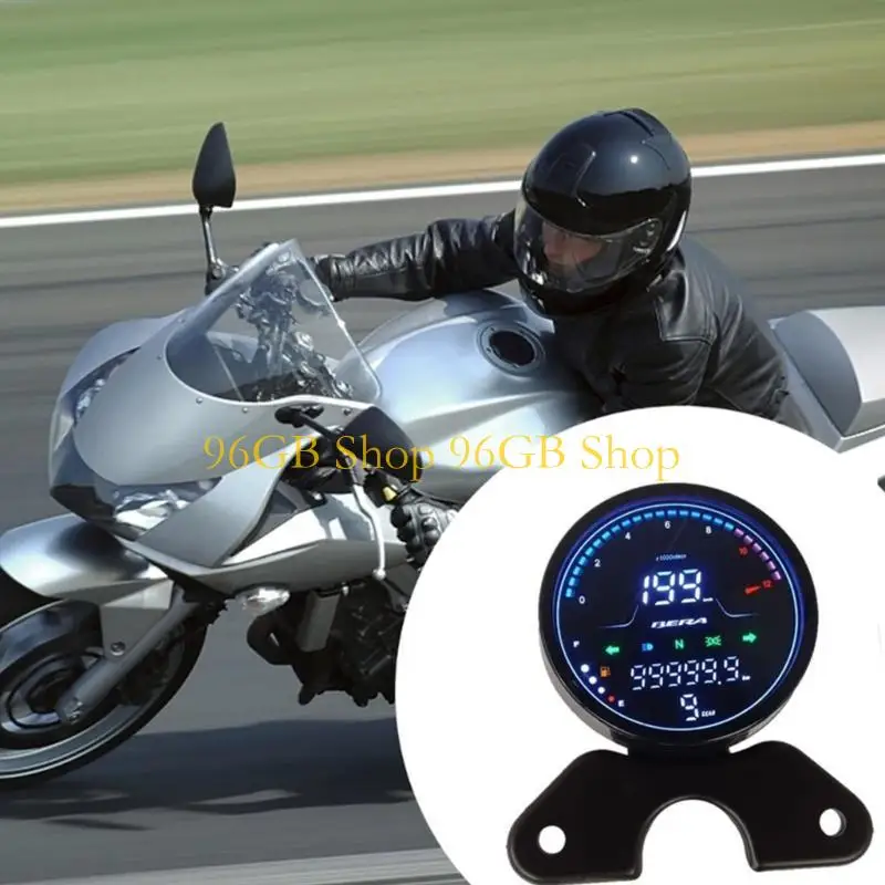 

96GB Motorcycle Digital Instrument Gauge Speedometer Round Odometer for RT250-C CG125 Motorbike Modification Accessories