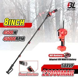 2.25m Brushless Pole Electric Saw Telescoping Cordless Chainsaw High Branch Pruner Garden Pruning Tool for Makita 18v Battery