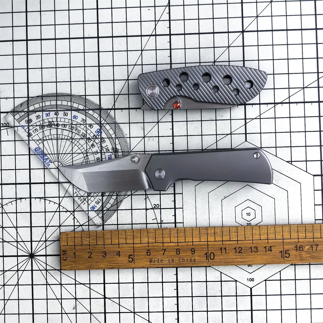 Mini Folding Knife M398 Blade Titanium Alloy Handle Camping Outdoor Fishing Hiking Rescue Defense Tool EDC Fruit Knife