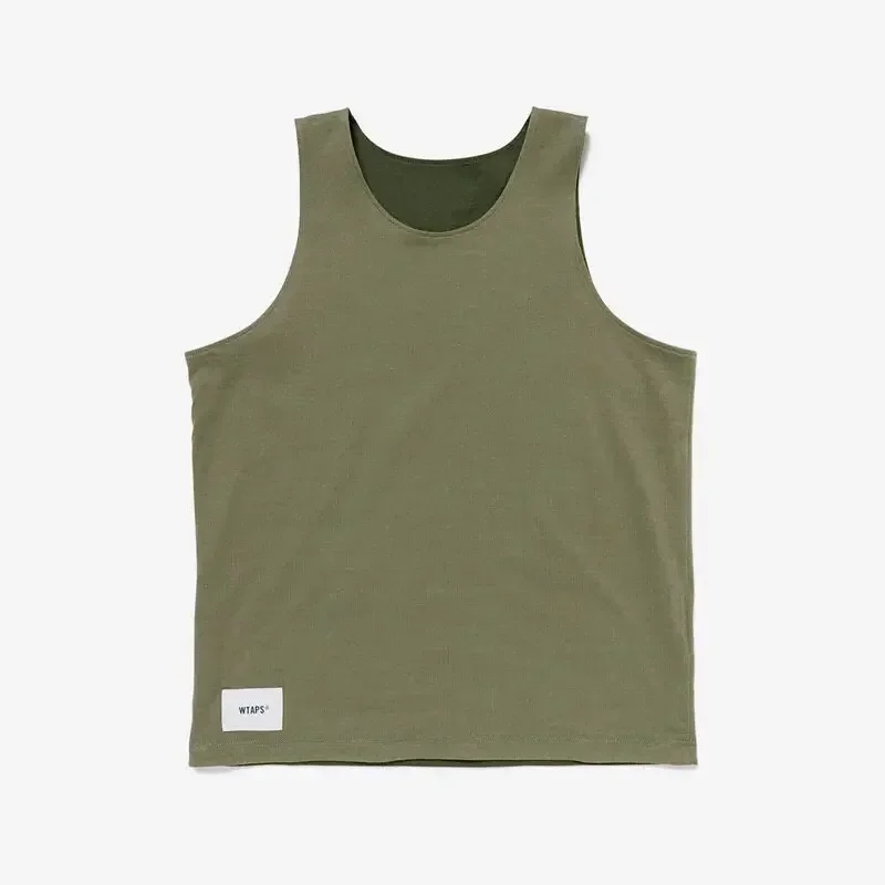 WTAPS MUDDY TANK TOP 25SS Men's Military Style Reversible Sleeveless T-Shirt Letter Print Casual Vest