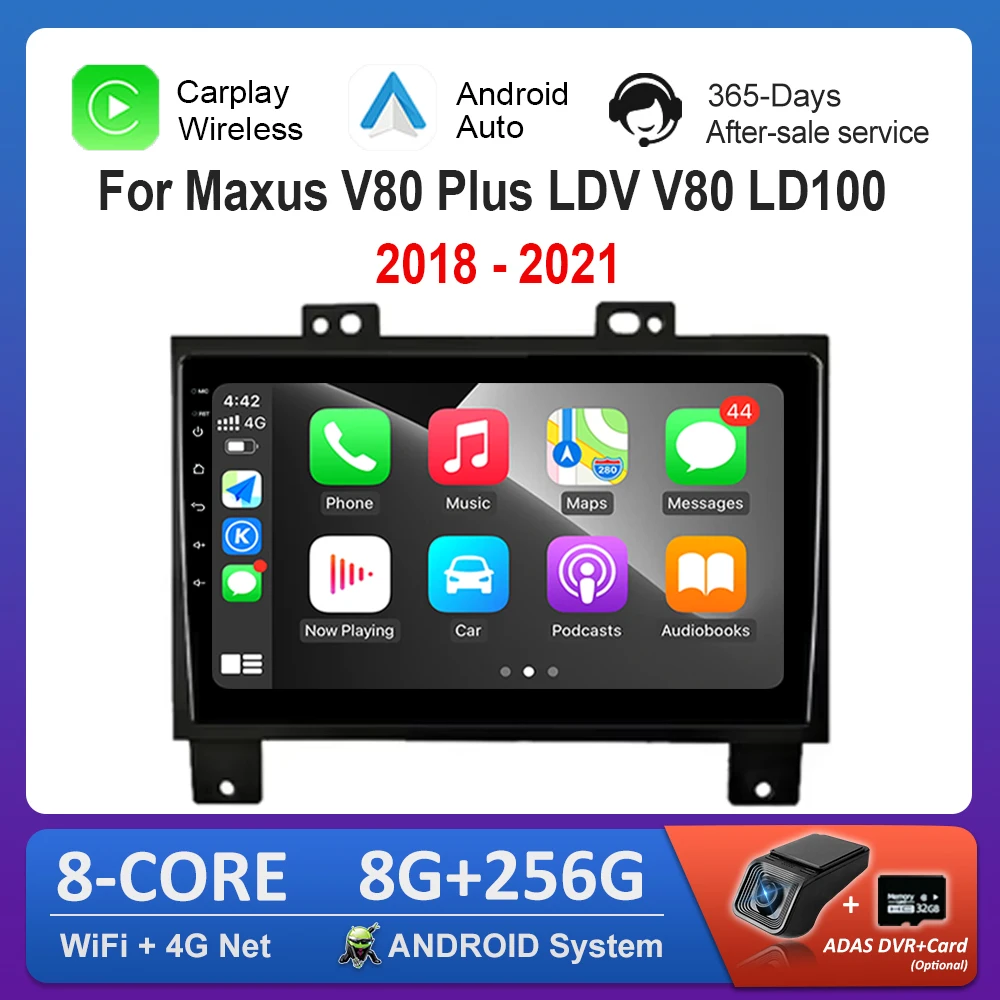 Android Auto Car Radio Multimedia player for Maxus V80 Plus LDV V80 LD100 2018 - 2021 DSP Stereo GPS Navi Split Screen Head Unit