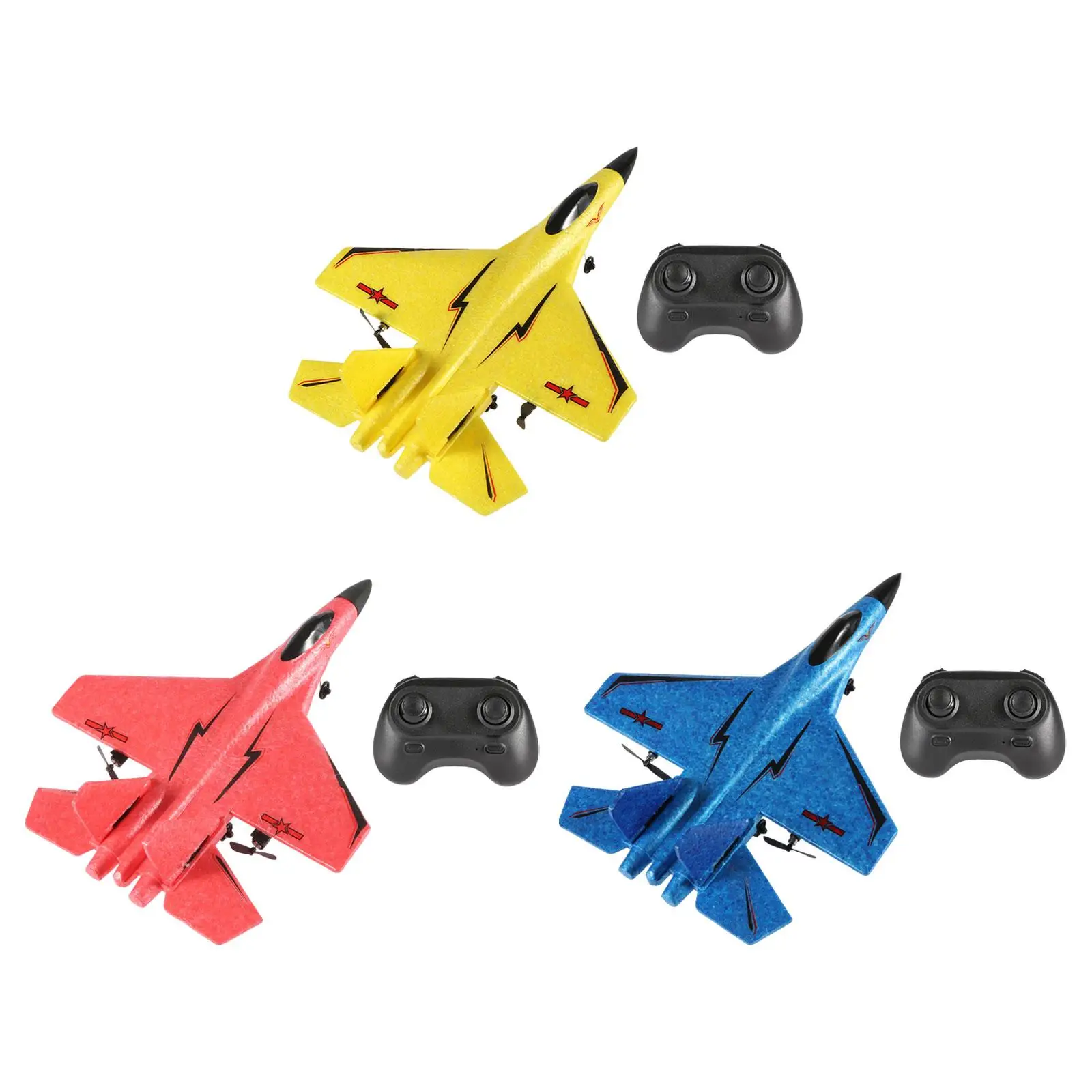 Remote Control Aircraft Foam Airplane Anti Collision with Cool Light A Key to Take Off Fighter Model Boys Gift 2CH RC Jet Glider