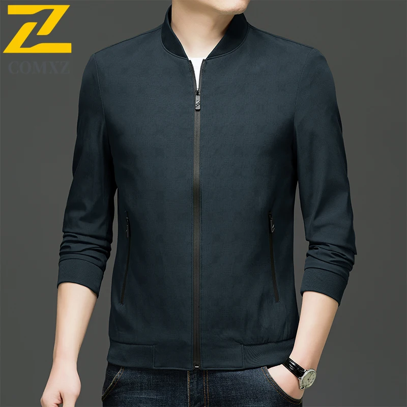 New Trendy Baseball Jacket Male Business Fashion Loose Fit Water Outerwear Lightweight Breathable Spring Autumn Office Jackets