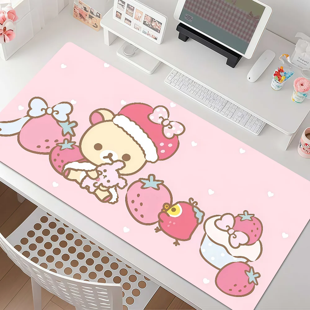 Cartoon R-rilakkuma-s Anime Mouse Pad Anti Slip Rubber Edge Locked Thickened Laptop Gaming Desk Mat