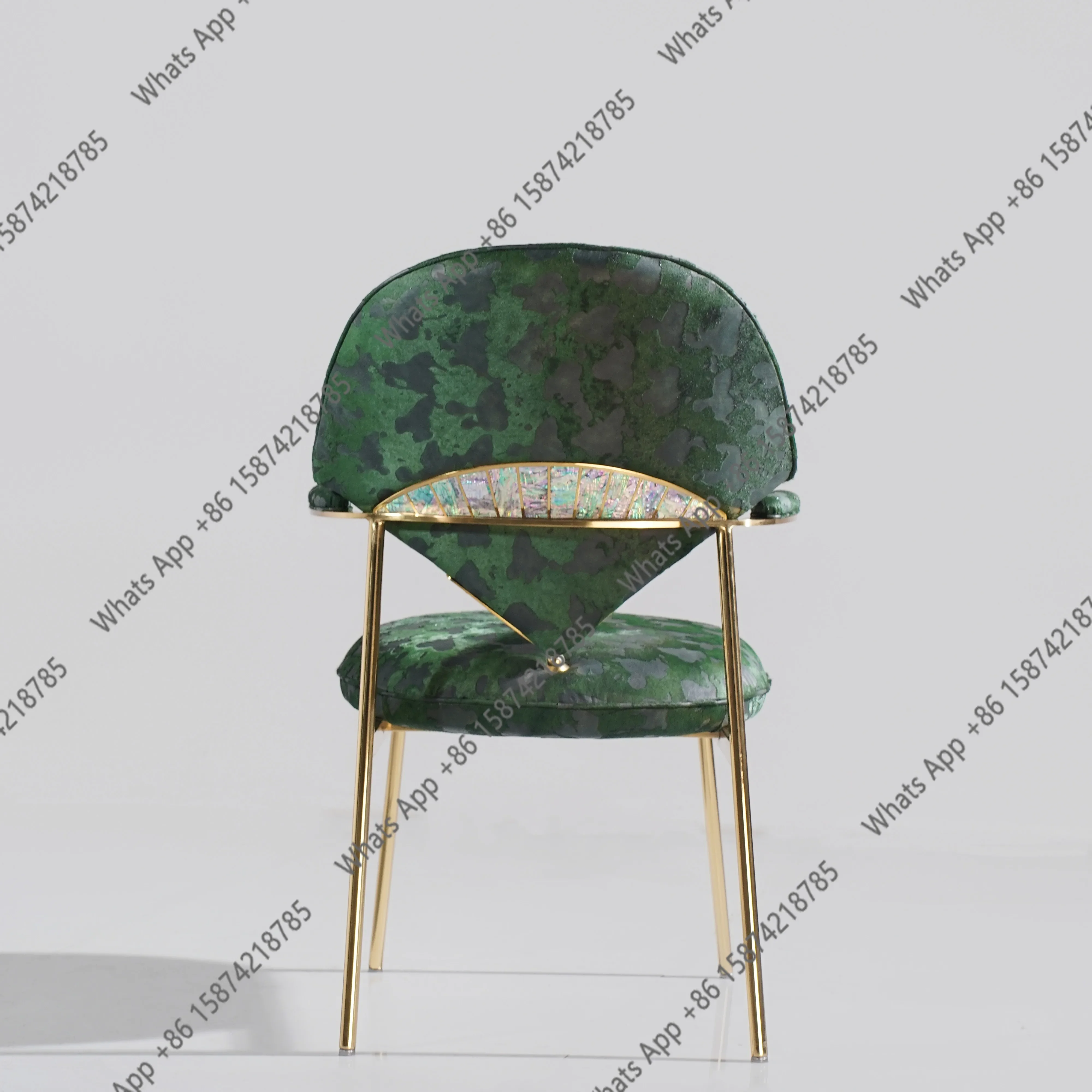 X25 High-end With Armrests Snail Inlay Craft Study Makeup High Back Chair Light Luxury Dining Chair Home