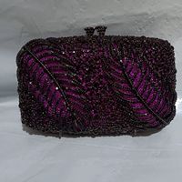 Women Purple Stones Evening Bags and Clutches Female Rhinestone Handbags Wedding Party Minaudiere Purse Clutches Bags Purple Bag