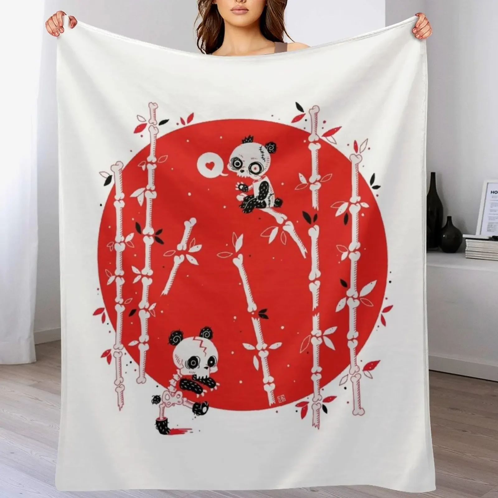 

Zombie Pandas Throw Blanket All Season Soft Lightweight Blanket for Home
