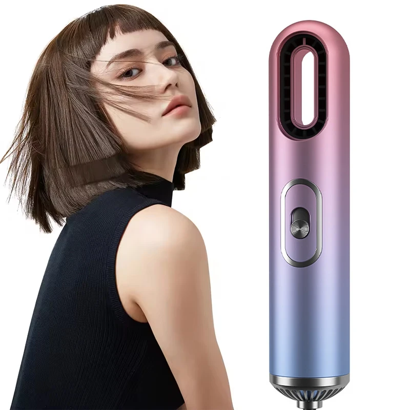 

Straightener Curler Negative Iron Blow Dryer for Household Use 3 in 1 Electric Hot Air Hair Styler with Interchangeable Nozzle