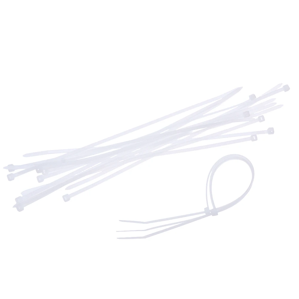 

1000pcs 3x200 Self-locking Plastic Fixing Ring Nylon Wire Cable Zip Ties Cable Ties Fasten Loop Cable (White)