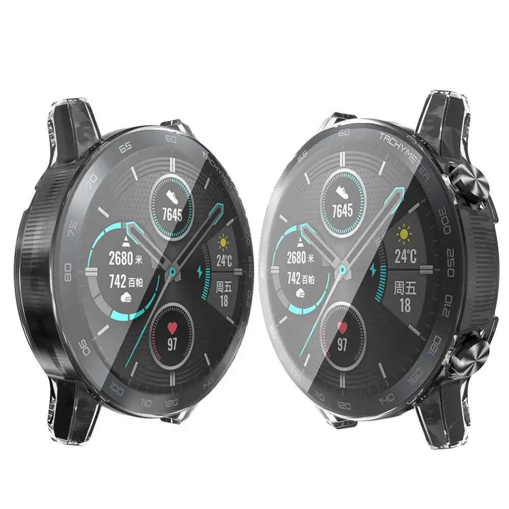 Shell Soft Smart Watch Accessories Plating Screen Protector 360 Full Cover TPU Watch Case For Honor Magic Watch 2 46mm