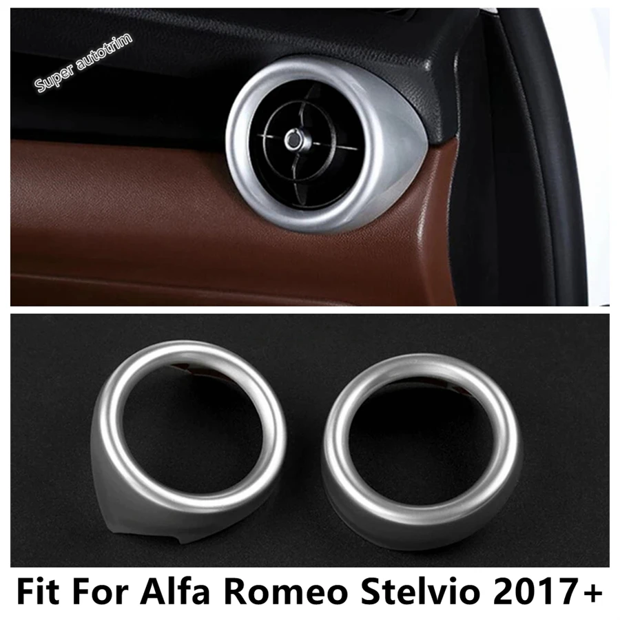 

Dashboard Side Air Conditioning AC Outlet Vent Ring Circle Cover Trim For Alfa Romeo Stelvio 2017 - 2020 ABS Matte Accessories