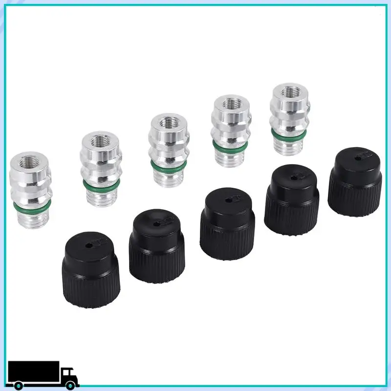 (5 Count) M12x1.5 Male High Side A/C Charge Port Valve Includes Caps For MT0105,800-955, 59946,GM 52458184, 15-5438