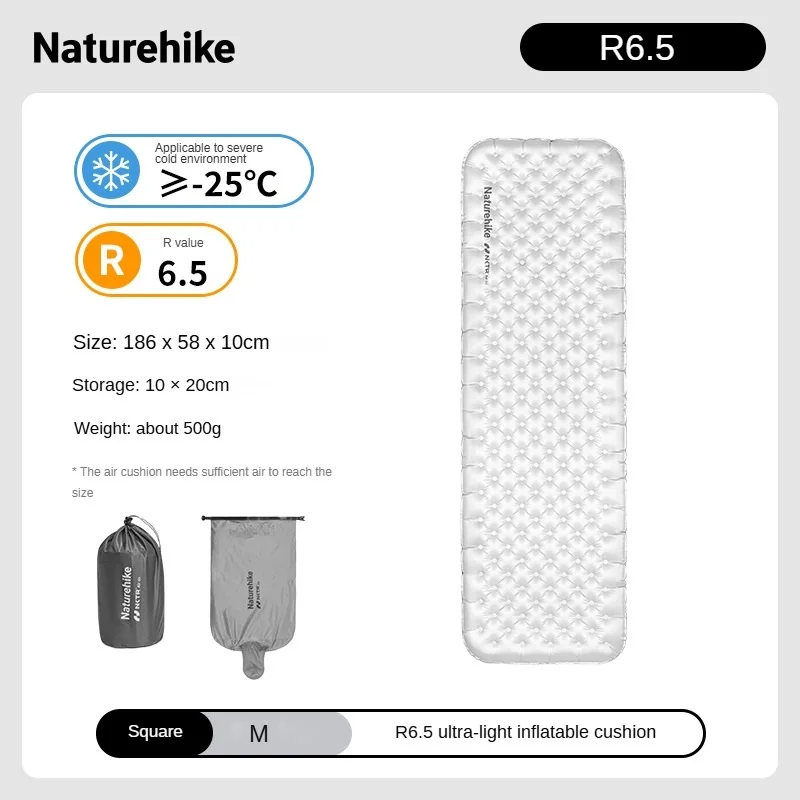 R6.5 Naturehike Inflating Camping Mat Warm Inflatable Sleeping Pad Ooutdoor Hiking Tent Air Bed Mattres R Value 8.8