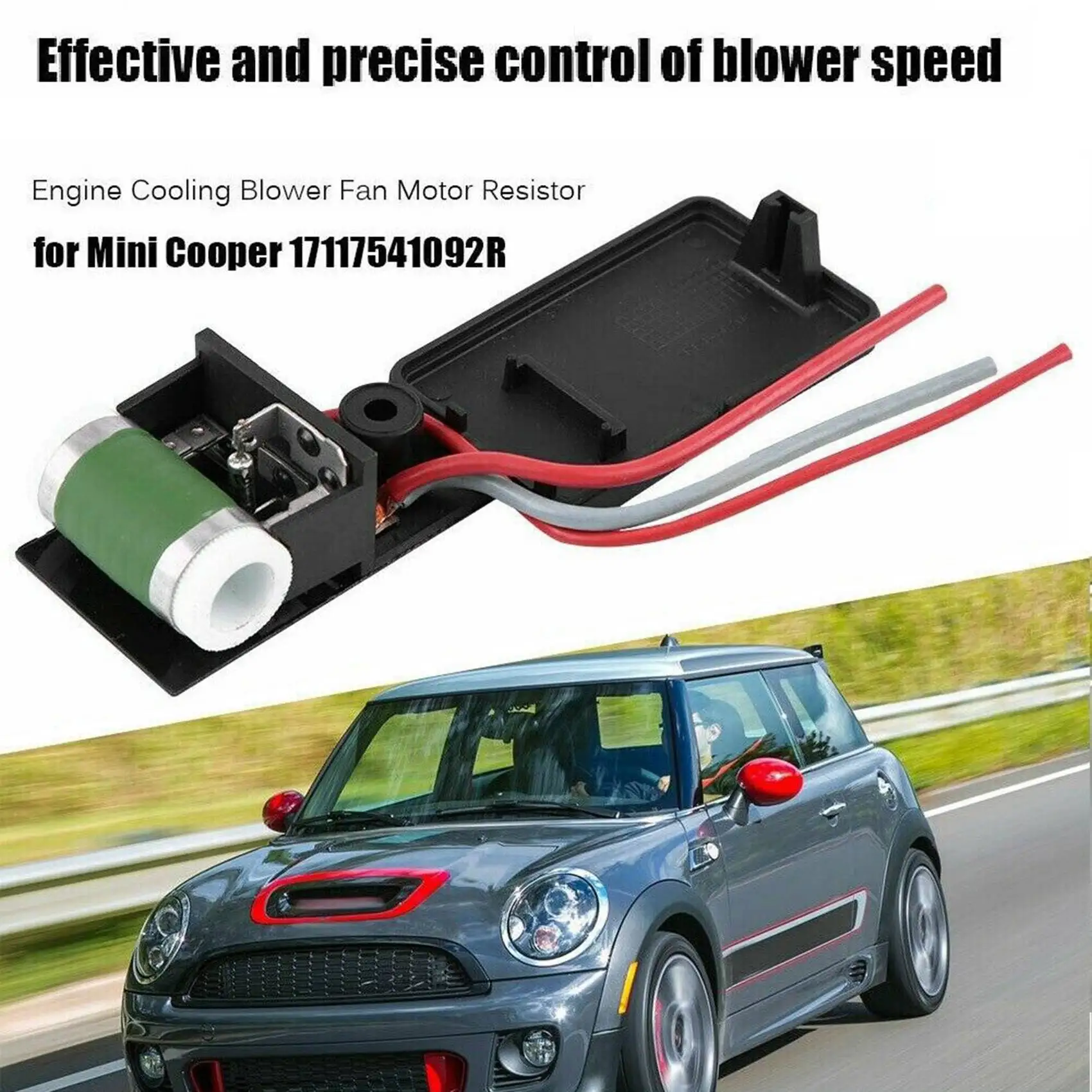 1Pcs Car Engine Cooling Radiator Fan Motor Resistor for Mini Cooper R50 R52 R53 2003- 2008 17117541092R