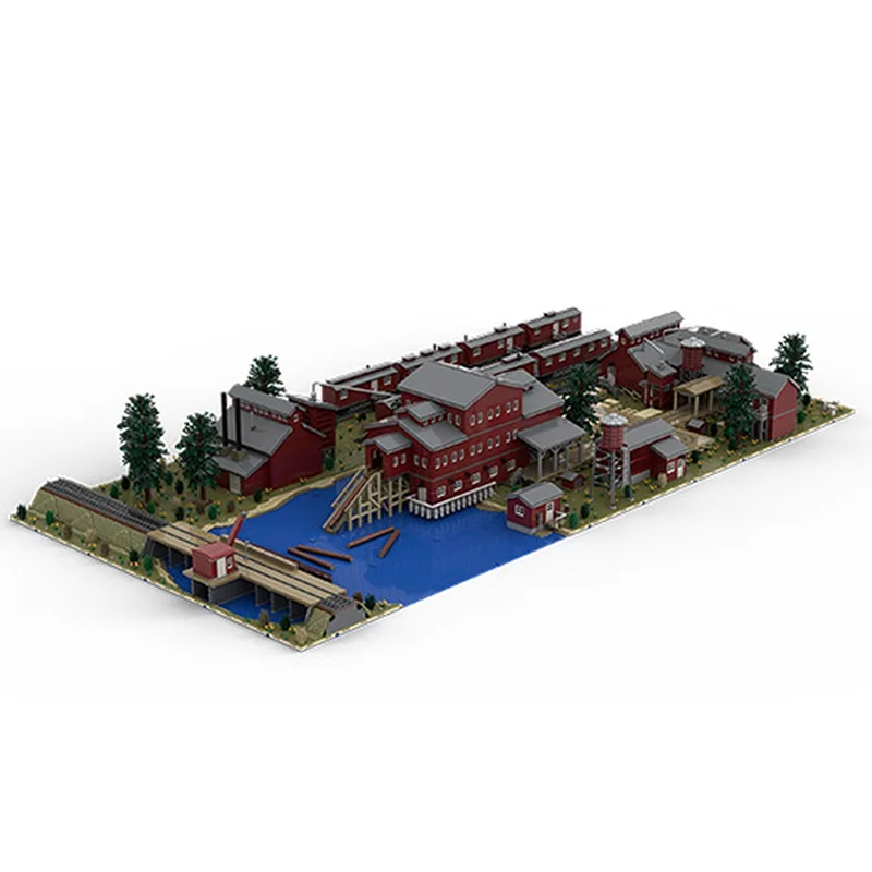 35107pcs MOC Train Sawmill Complete Model Building Blocks Construction Toys Christmas Gifts Birthday Assemble Kids Idea Brick