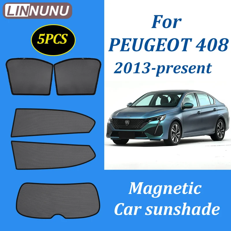 

LINNUNU для Peugeot 408 2013-2025 магнитный автомобильный солнцезащитный козырек, занавеска на лобовое стекло, солнцезащитный козырек на боковое окно, аксессуары для защиты от ультрафиолета