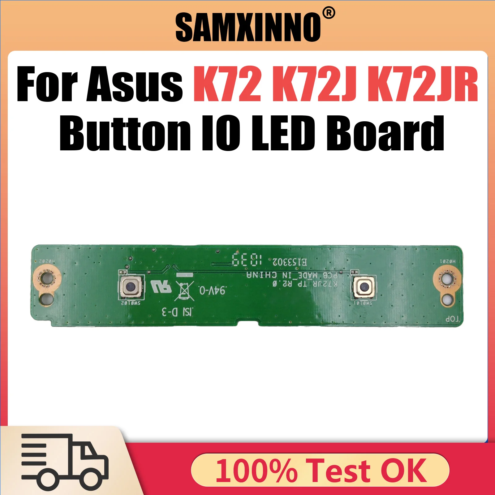 

K72JR For Asus K72 K72J K72JR Button IO LED Board 100% Tested Fast Ship